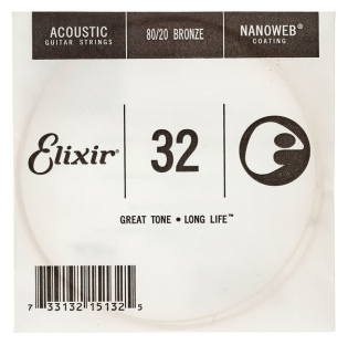 Χορδή Ακουστικής/Ηλεκτρικής Κιθάρας Elixir 032 Nanoweb 80/20 Bronze