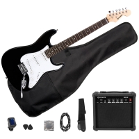 Σετ Ηλεκτρικής Κιθάρας Τύπου Stratocaster, Μαύρη