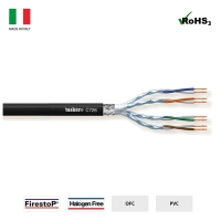 Εύκαμπτο Καλώδιο Δικτύου για Ήχο Cat7 S-F.T.P., 4x2x0.14mm², Μαύρο (Κουλ. 100m)