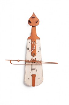 Ξύλινο Ρολόι Μουσικό Όργανο Ποντιακή Λύρα με Μηχανισμό Κίνησης του Δοξαριού