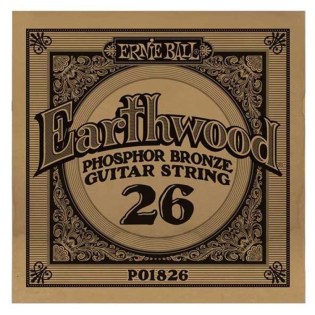 Χορδή Ακουστικής/Ηλεκτρικής Κιθάρας  Ernie Ball 1826 Earthwood Phosphor Bronze 026