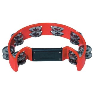 Gewa  Ντέφι Χειρός Jingle Wreath Half Moon Κόκκινο Πλαστικό με Διπλή Σειρά Ζίλιες 